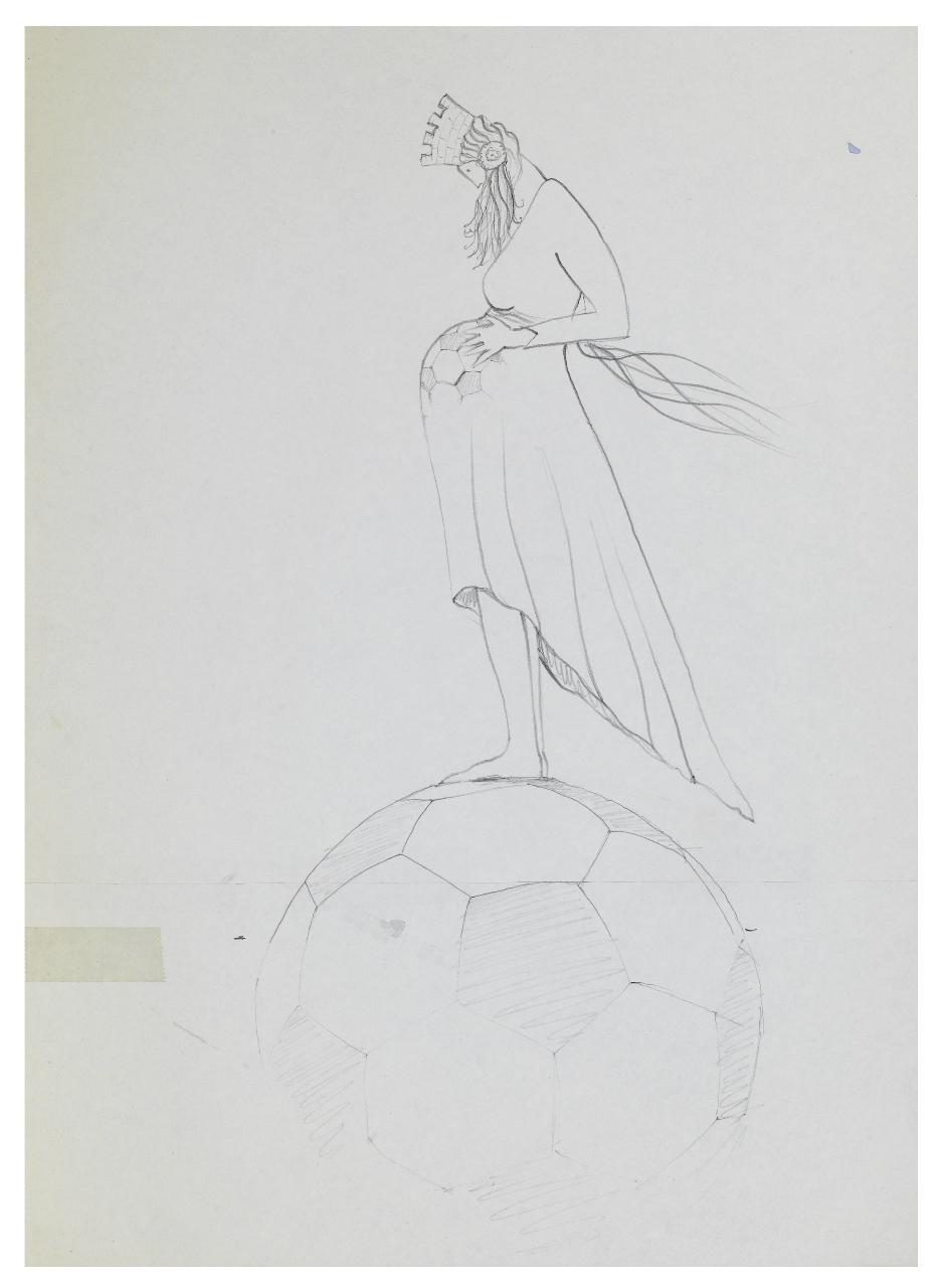 Il Mondiale dei furbi. Disegno preparatorio per la copertina de Il Mondo num. 24, 11/06/1990 (disegno) di Bestetti, Pietro (sec. XX)