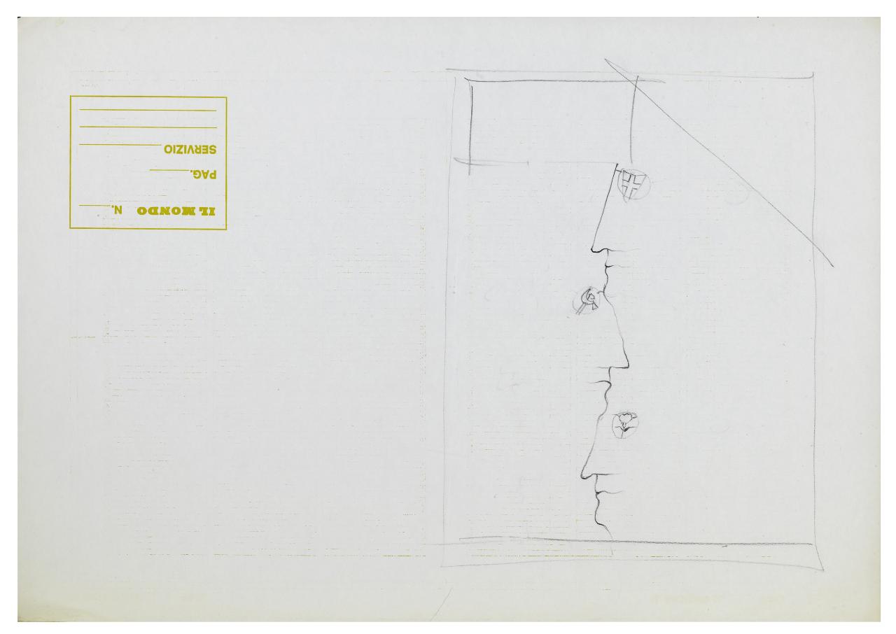 Economia e lottizzazione. Disegno preparatorio per la copertina de Il Mondo num. 45, 05/11/1990 (disegno) di Bestetti, Pietro (sec. XX)