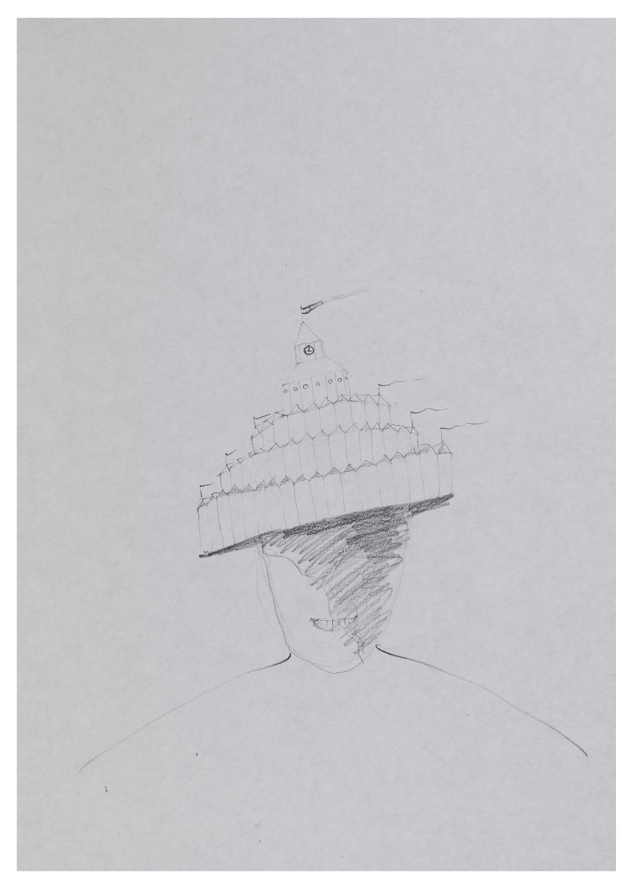 Dove si vive meglio. Disegno preparatorio per la copertina de Il Mondo num. 35, 26/08/1991 (disegno) di Bestetti, Pietro (sec. XX)
