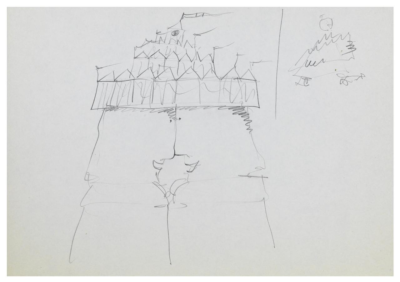 Dove si vive meglio. Disegno preparatorio per la copertina de Il Mondo num. 35, 26/08/1991 (disegno) di Bestetti, Pietro (sec. XX)