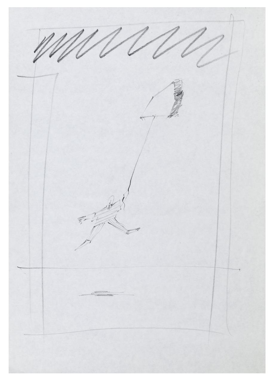 Carissima casa. Disegno preparatorio per la copertina de Il Mondo num. 32, 10/08/1992 (disegno) di Bestetti, Pietro (sec. XX)