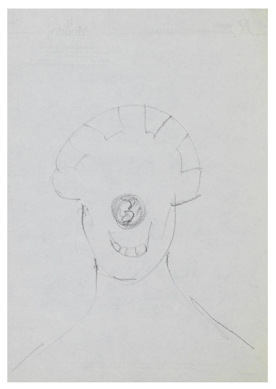 Prima comunicazione. Disegno preparatorio per la copertina di Uomini comunicazione, supplemento di Prima Comunicazione, giugno 1997 (disegno) di Bestetti, Pietro (sec. XX)