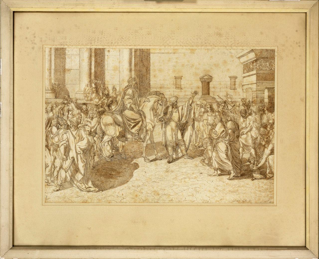 Trionfo di Mardocheo, trionfo di Mardocheo (disegno) di Sabatelli, Francesco ((?)) (sec. XIX)