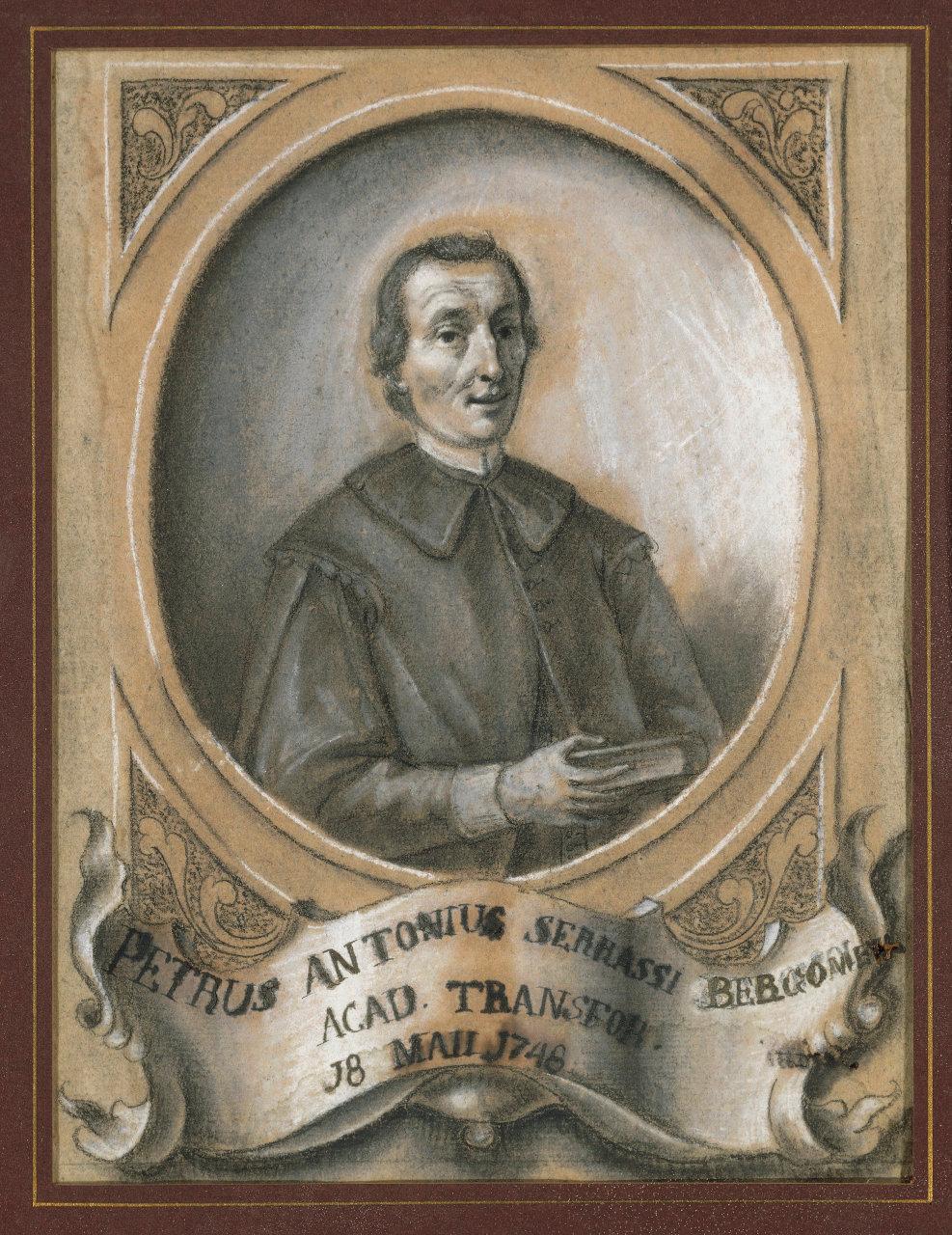 Ritratto di Pietro Antonio Serassi, ritratto di Pietro Antonio Serassi (disegno) - scuola lombarda (sec. XVIII)