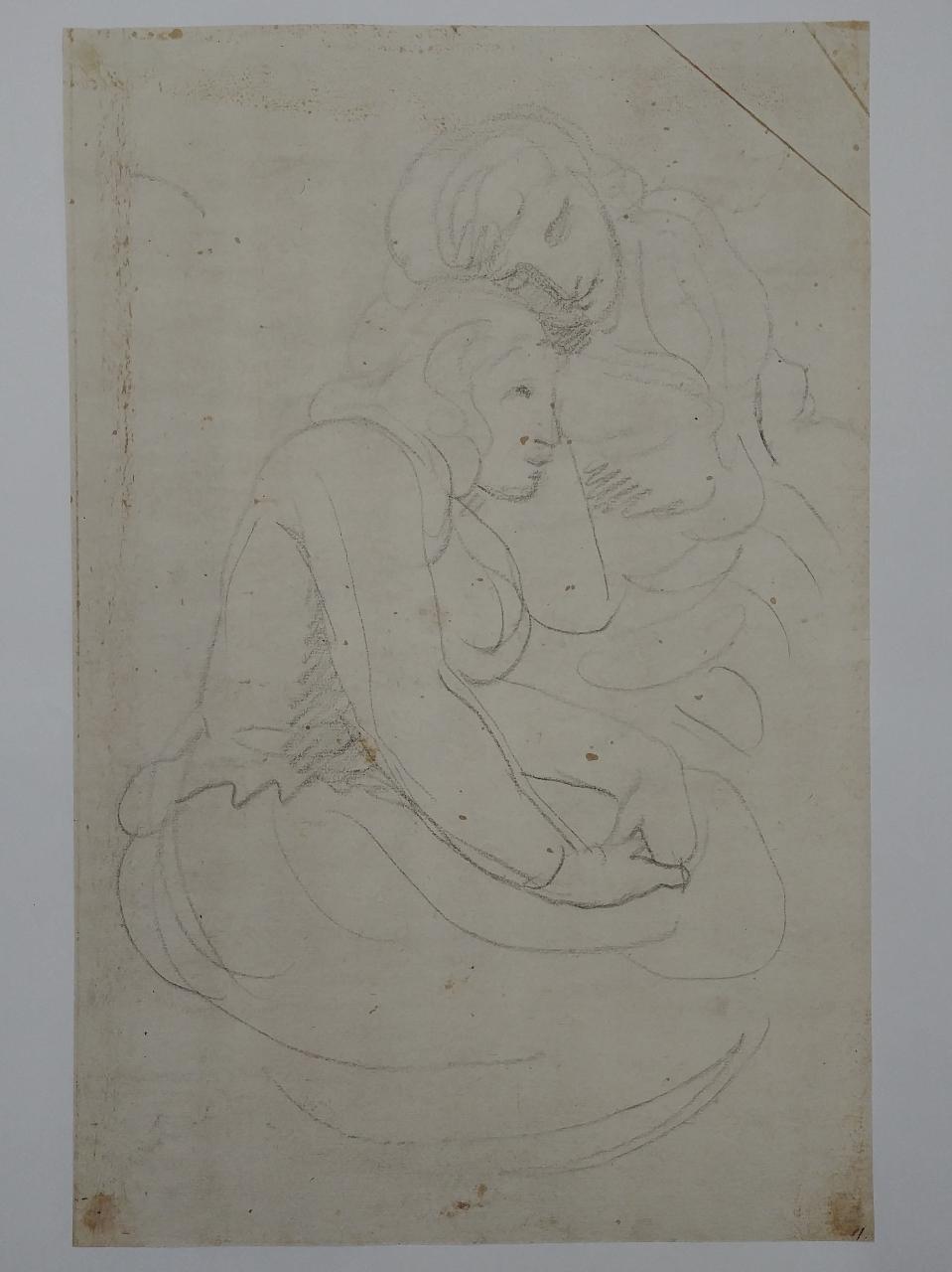 due figure femminili sedute, due figure femminili sedute (disegno) di Appiani, Andrea (sec. XVIII)