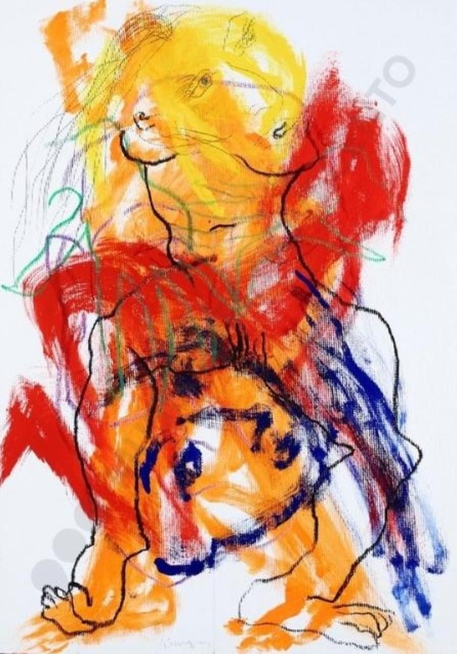 mi parla, Figure umane (disegno tecnica mista) di Lodigiani, Guido (sec. XXI)