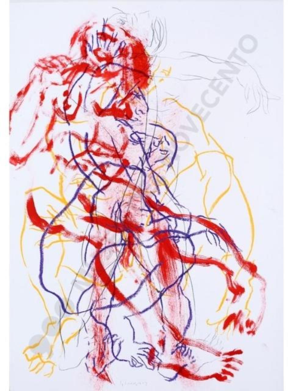 mi parli, figure femminili (disegno tecnica mista) di Lodigiani, Guido (sec. XXI)