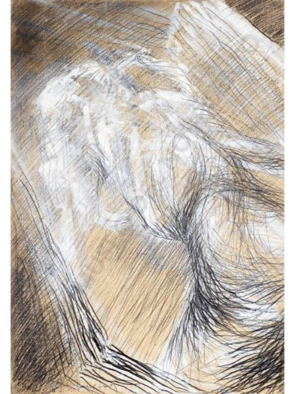 figura, nudo femminile (disegno tecnica mista) di Lodigiani, Guido (sec. XXI)