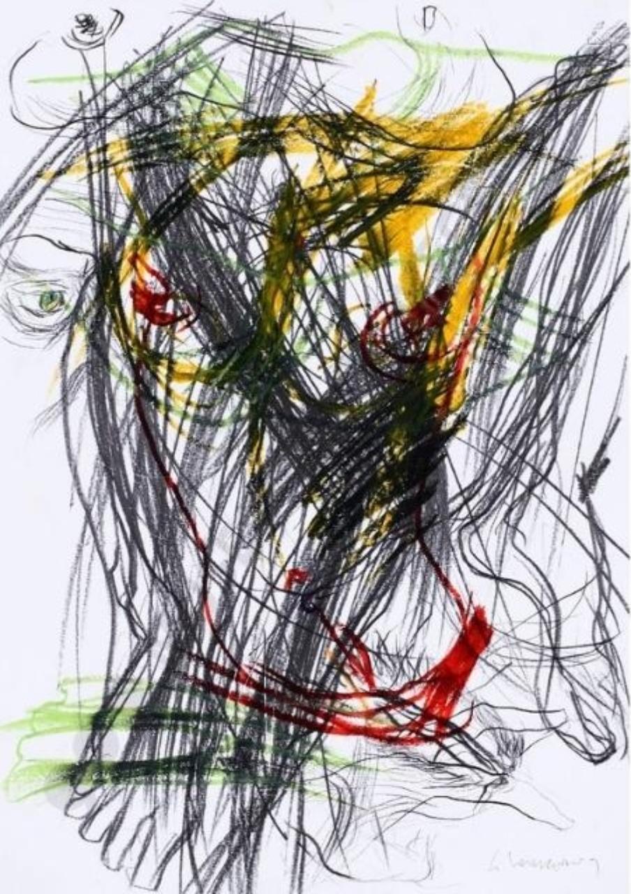 potrei dare, nudo femminile (disegno tecnica mista) di Lodigiani, Guido (sec. XXI)
