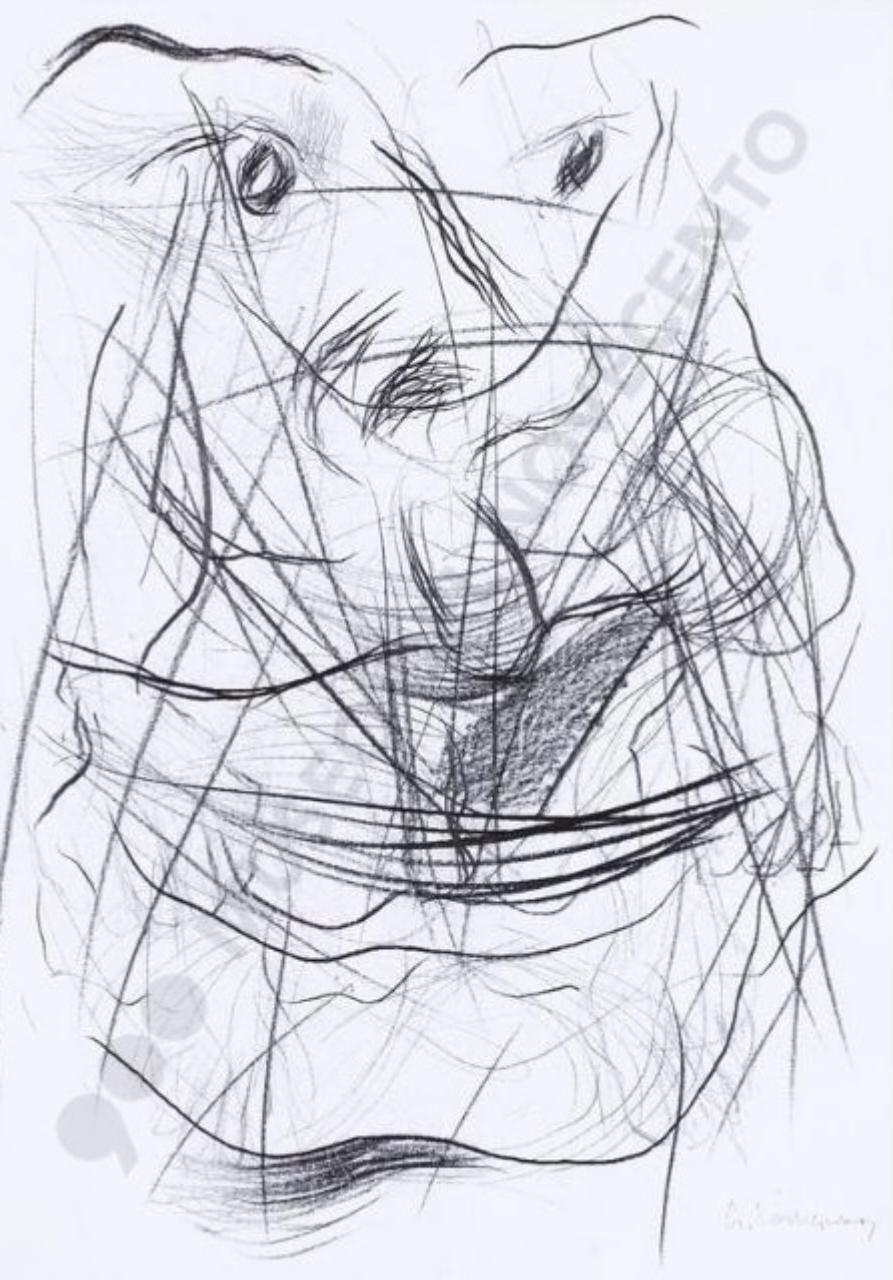 ti aspetto, nudo femminile (disegno tecnica mista) di Lodigiani, Guido (sec. XXI)