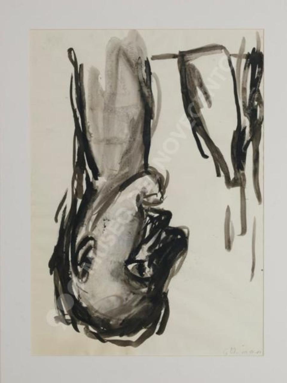 Senza titolo, busto maschile (disegno) di Baselitz, Georg (sec. XX)