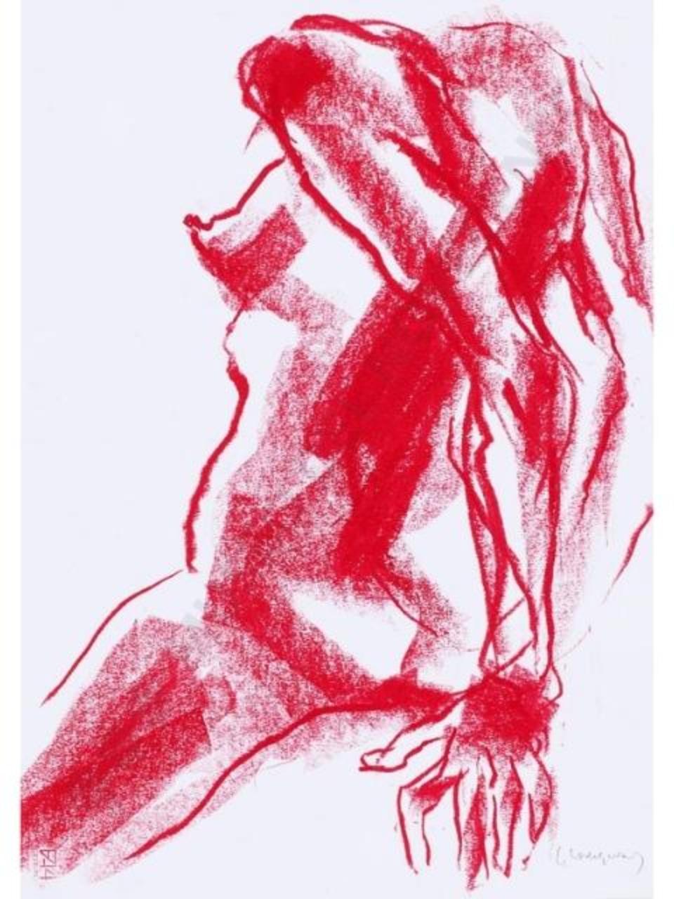 di Donna, nudo femminile (disegno tecnica mista) di Lodigiani, Guido (sec. XXI)