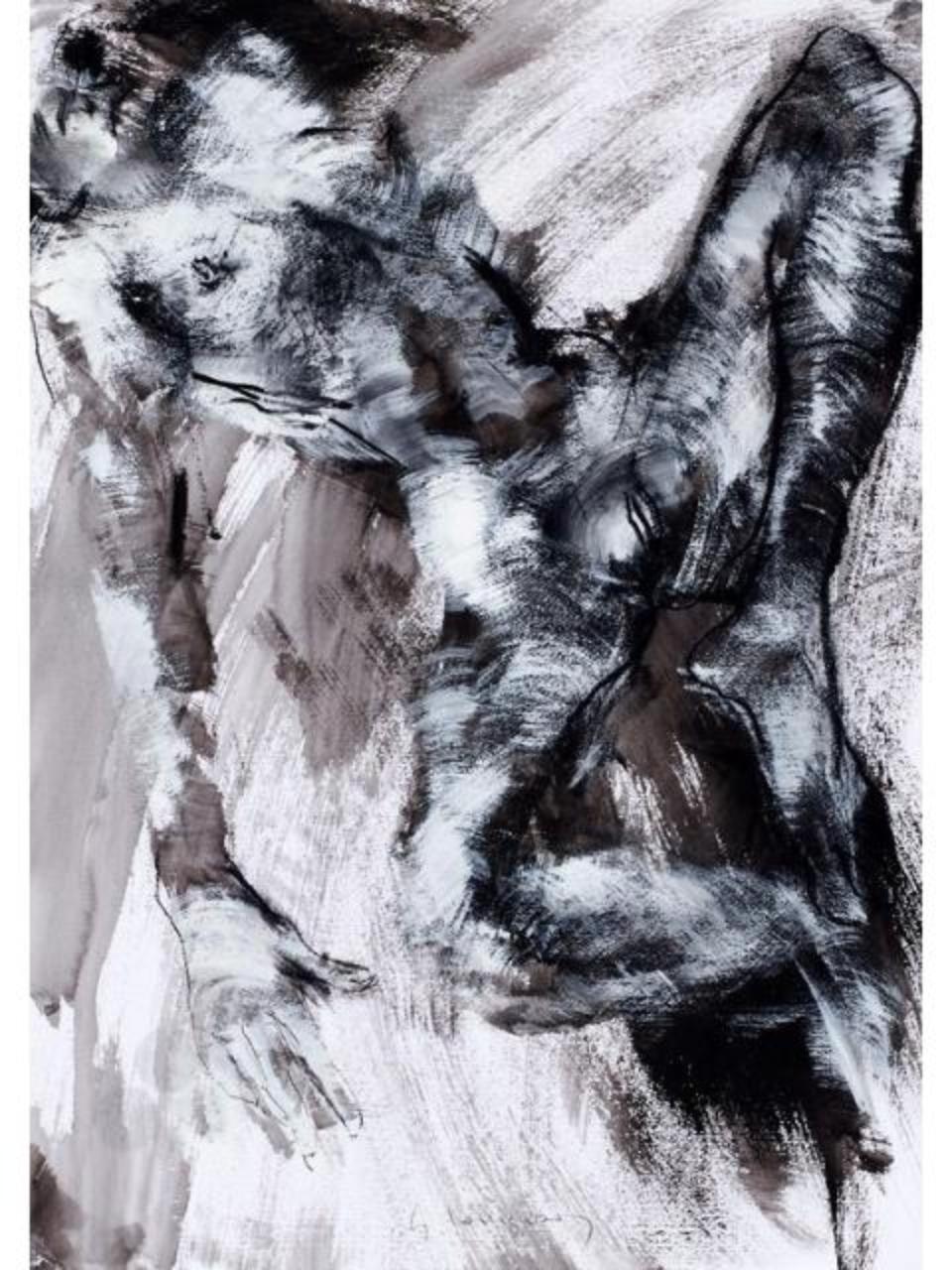 di Donna, nudo femminile (disegno tecnica mista) di Lodigiani, Guido (sec. XXI)
