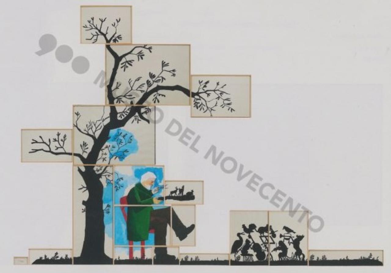 Il mondo di carta, figura maschile (disegno) di Spoldi, Aldo (sec. XX)