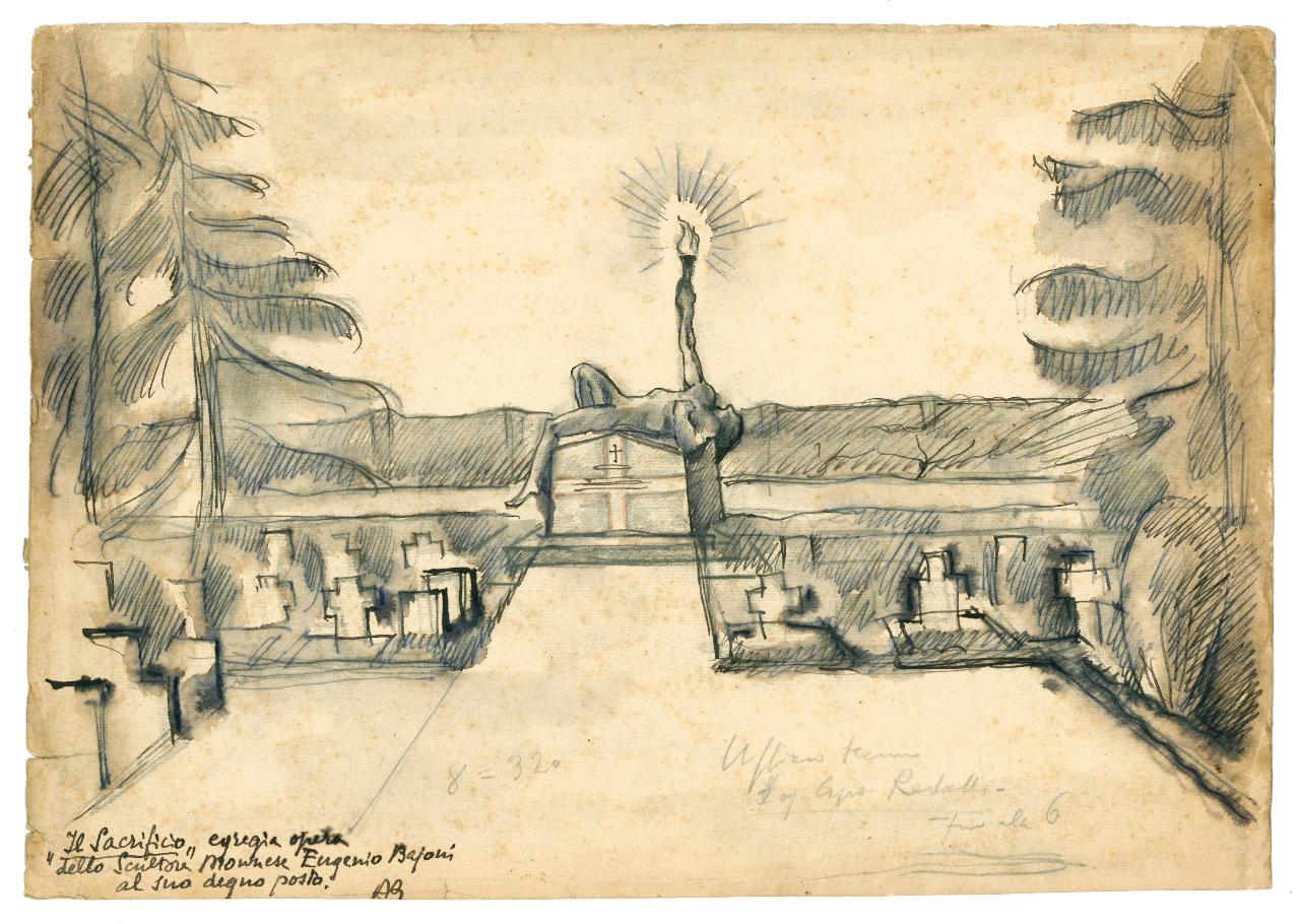 Il Sacrificio di Eugenio Baioni, Monumento funebre (disegno) di Bucci, Anselmo (sec. XX)