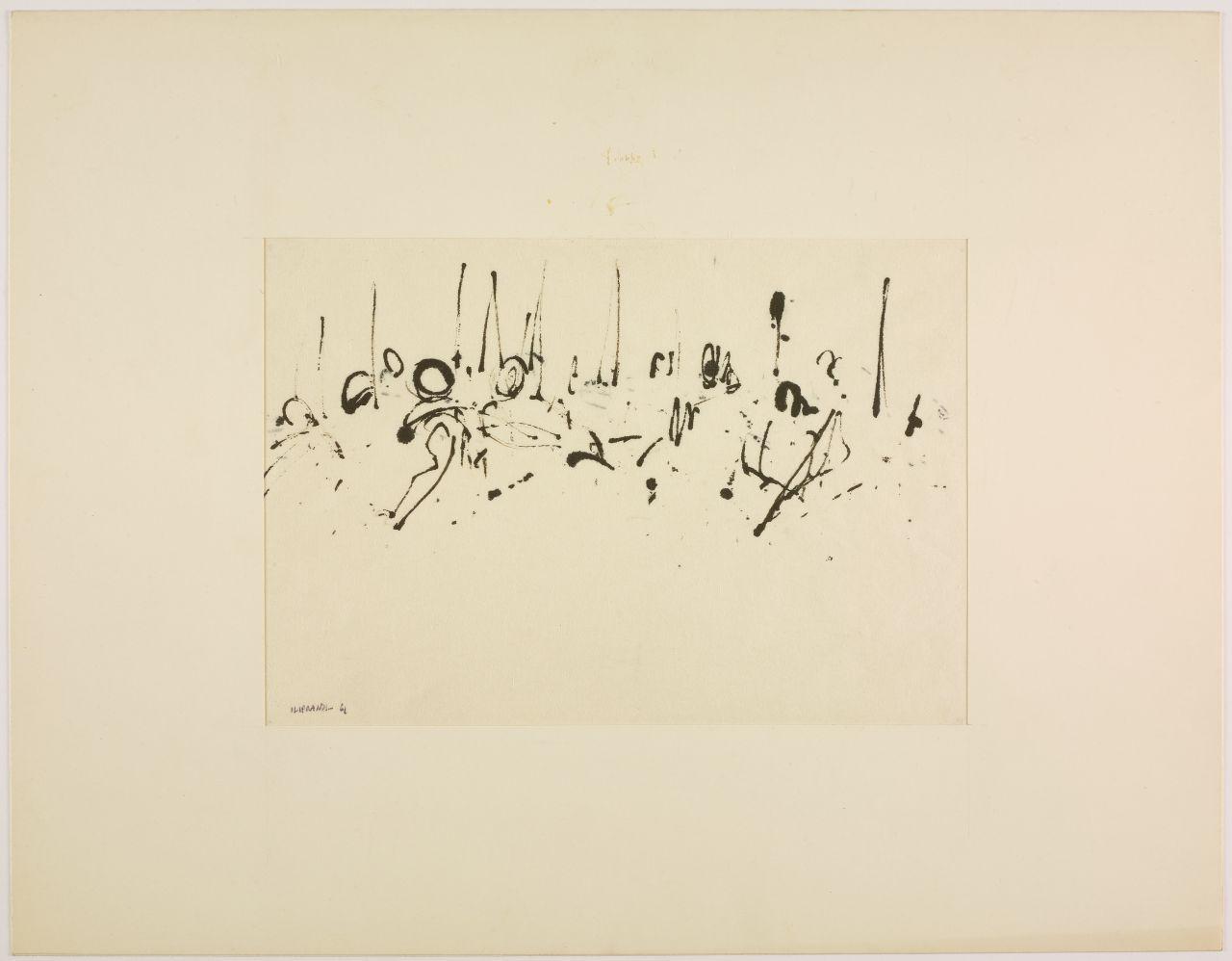 Disegno per mostra allestita alla Libreria Salto di Milano, 1961, figure umane (disegno) di Iliprandi, Giancarlo (sec. XX)