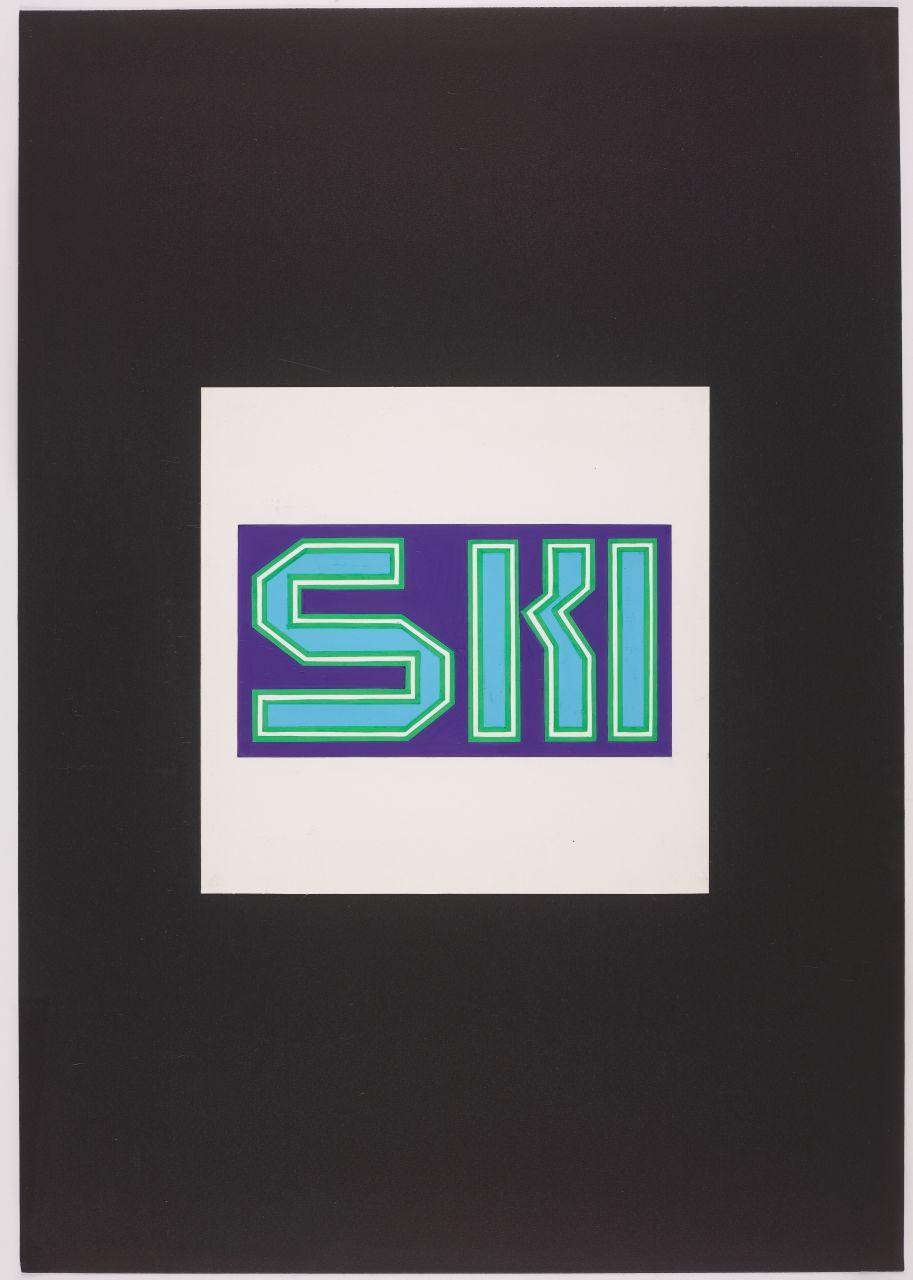 Studio per il marchio e il logotipo del reparto Ski dei grandi magazzini la Rinascente, iscrizione: ski (disegno) di Iliprandi, Giancarlo (sec. XX)