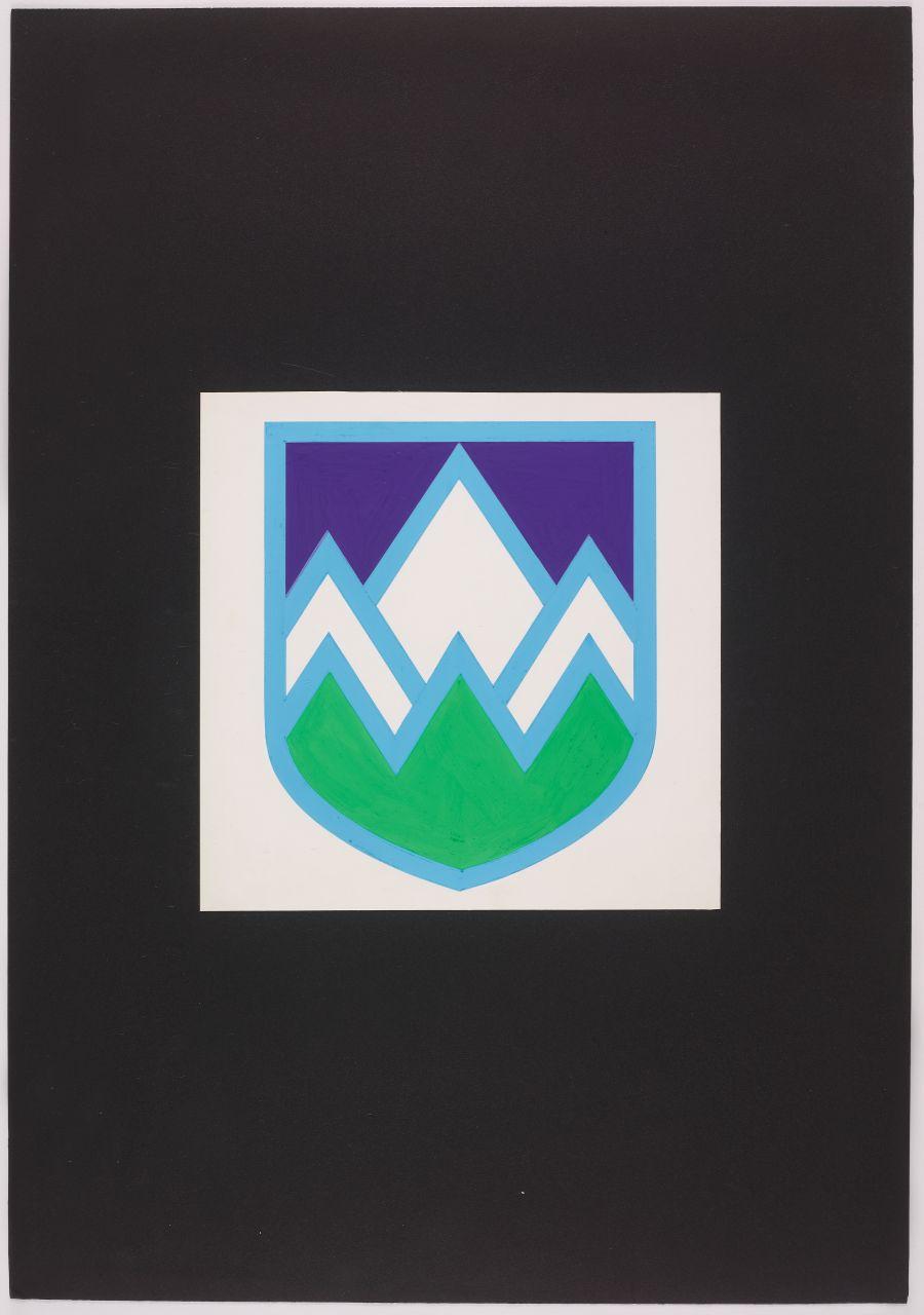 Studio per il marchio e il logotipo del reparto Ski dei grandi magazzini la Rinascente, montagna (disegno) di Iliprandi, Giancarlo (sec. XX)