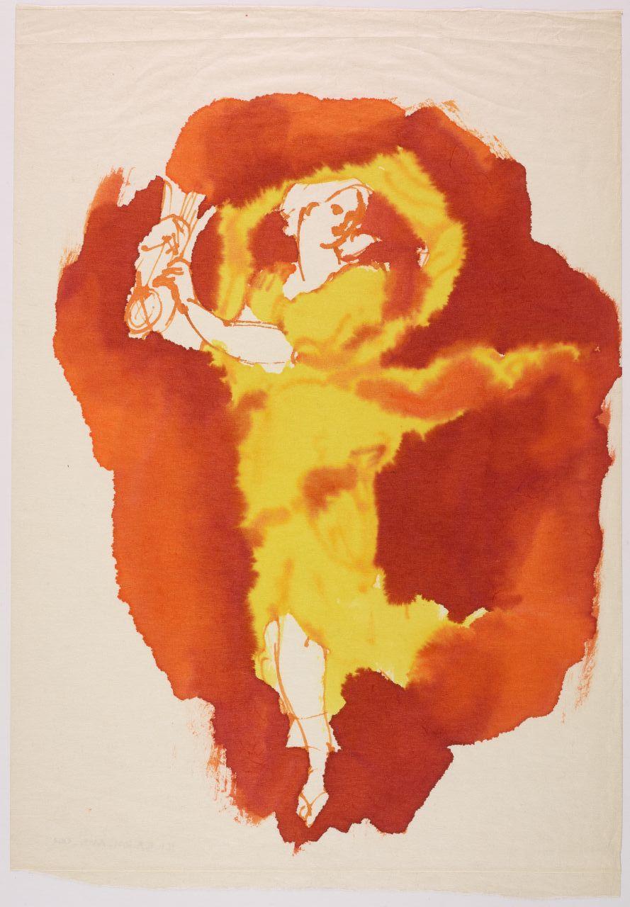 Bozzetto per la Rai - Radiotelevisione Italiana per il manifesto del X Autunno musicale napoletano, figura mitologica femminile con lira (disegno) di Iliprandi, Giancarlo (sec. XX)