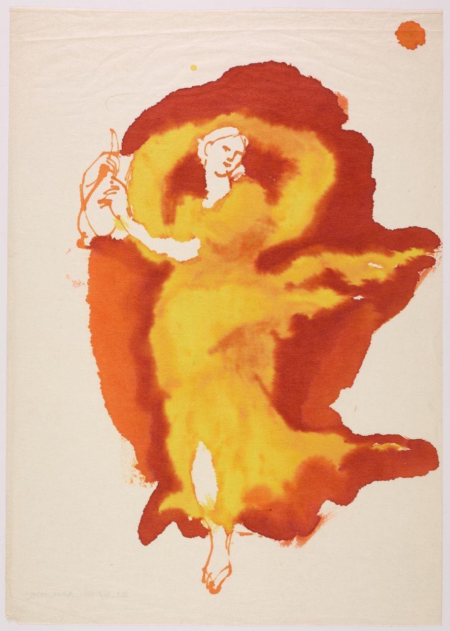 Bozzetto per la Rai - Radiotelevisione Italiana per il manifesto del X Autunno musicale napoletano, figura mitologica femminile con lira (disegno) di Iliprandi, Giancarlo (sec. XX)