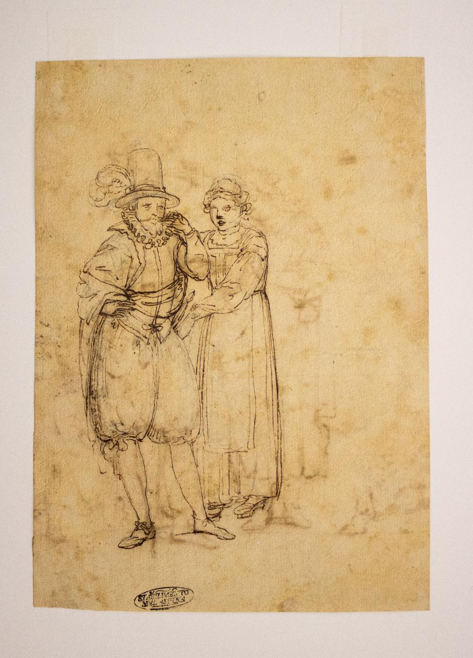 Coppia di amanti, Coppia di amanti (disegno) - ambito europeo (sec. XVII)