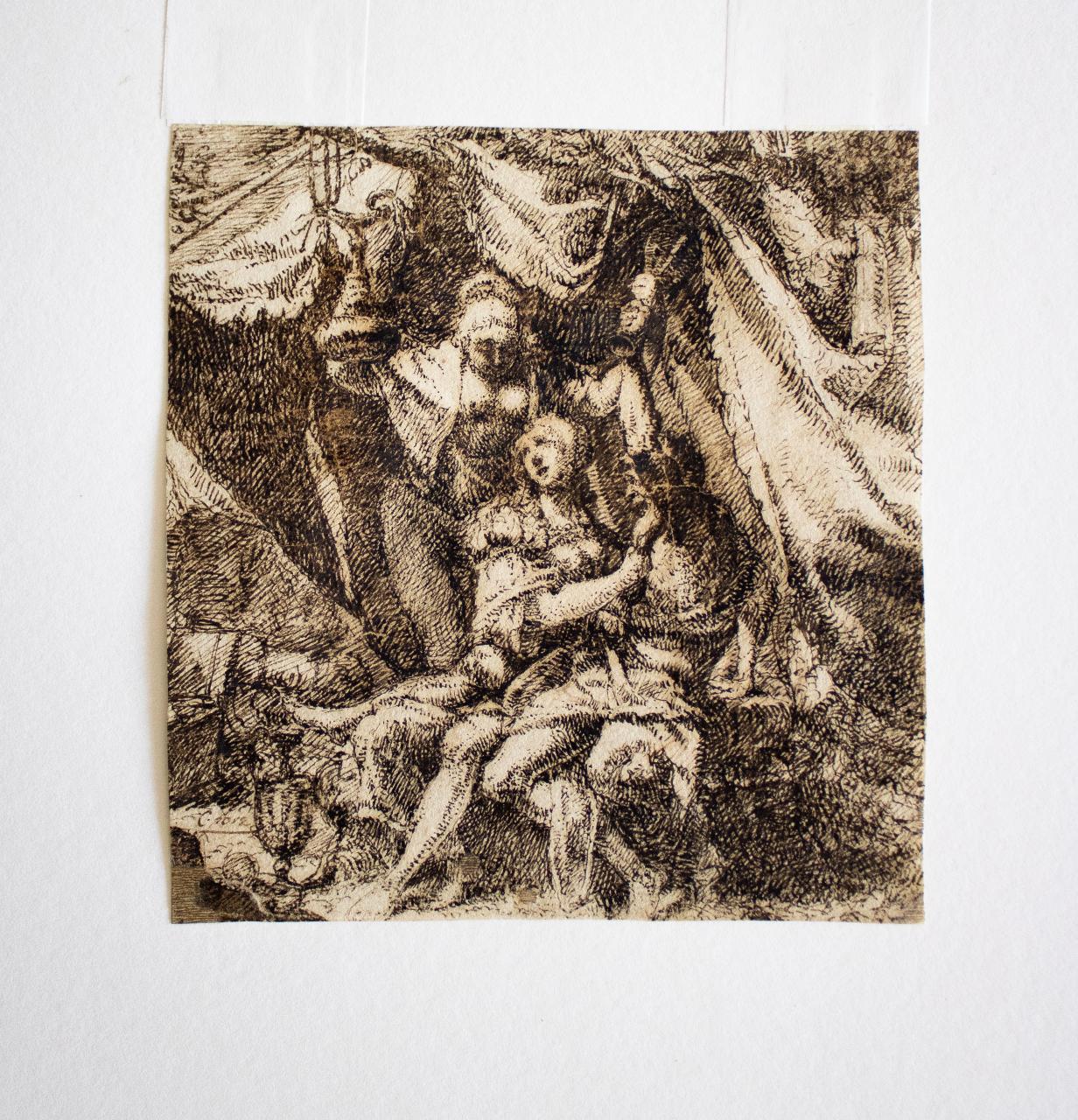 Lot e le figlie, Lot e le figlie (disegno) di Anonimo - ambito europeo (sec. XVIII)