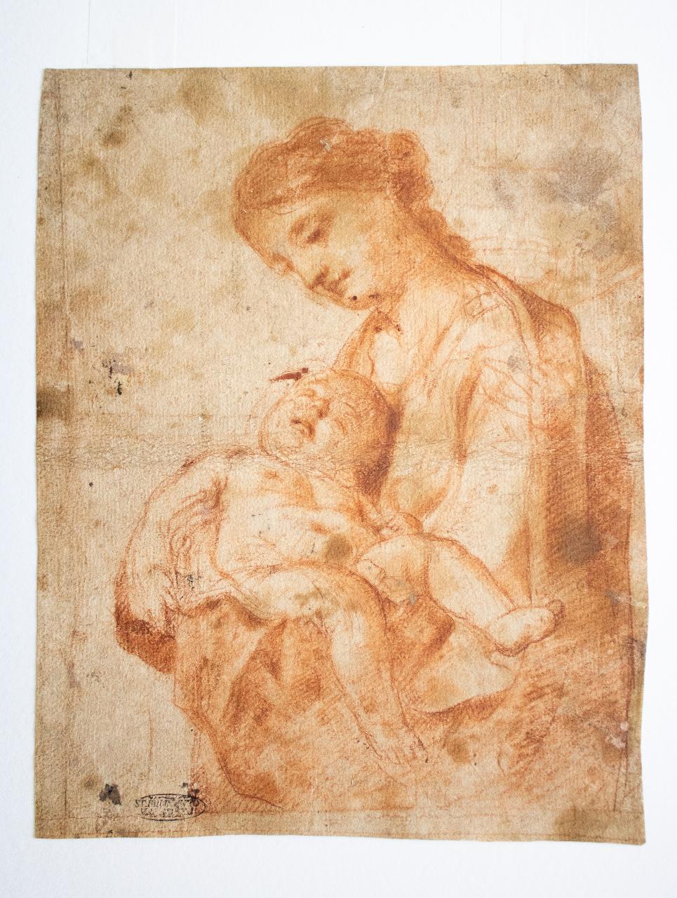 Madonna col Bambino, Madonna col Bambino (disegno) - ambito italiano (sec. XVII)