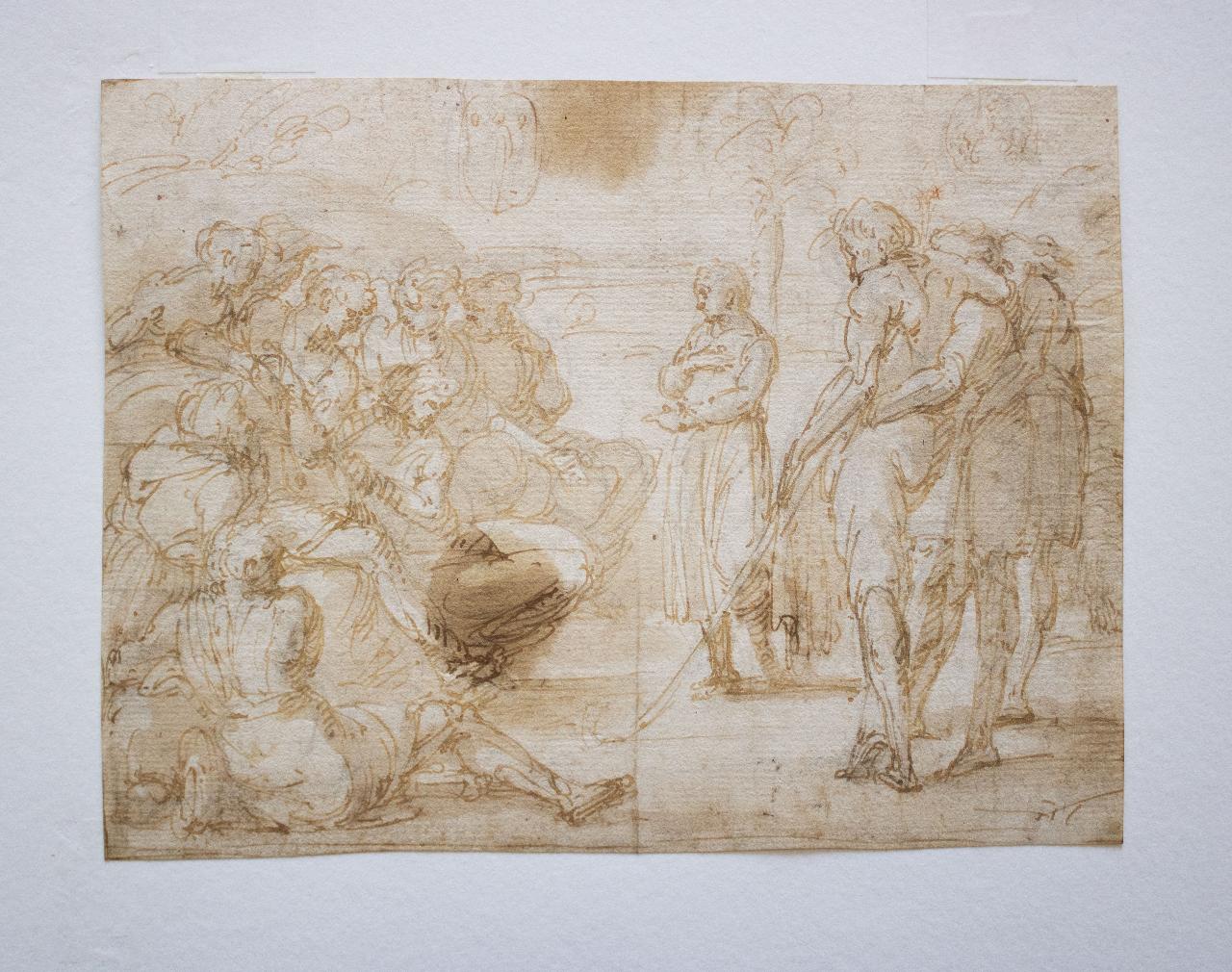 Giuseppe racconta i sogni ai suoi fratelli, Giuseppe racconta i sogni ai suoi fratelli (disegno) di Benso, Giulio; Sanzio, Raffaello (sec. XVII)