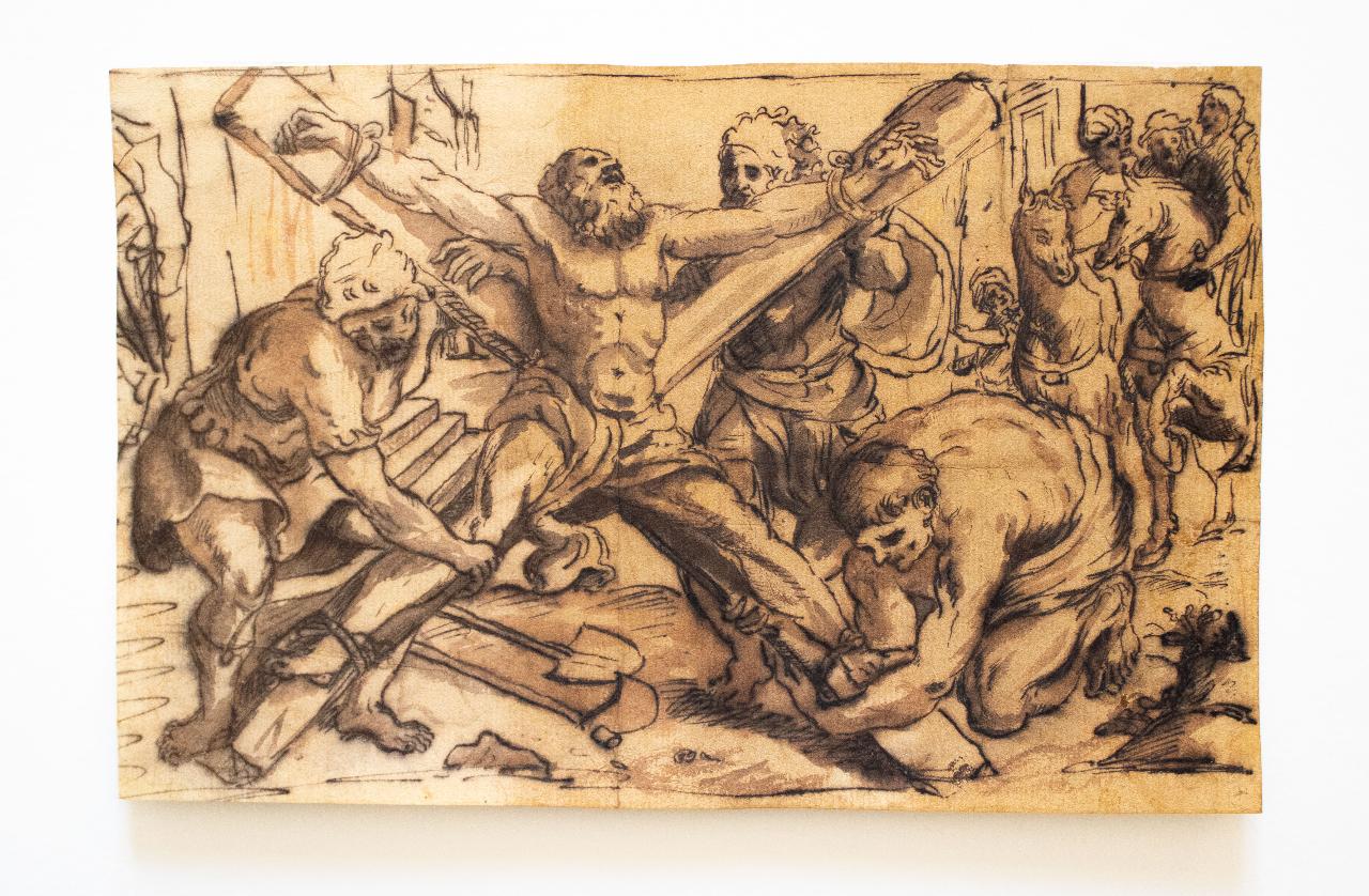 Martirio di Sant'Andrea, Martirio di Sant'Andrea (disegno) - ambito italiano (sec. XVII)