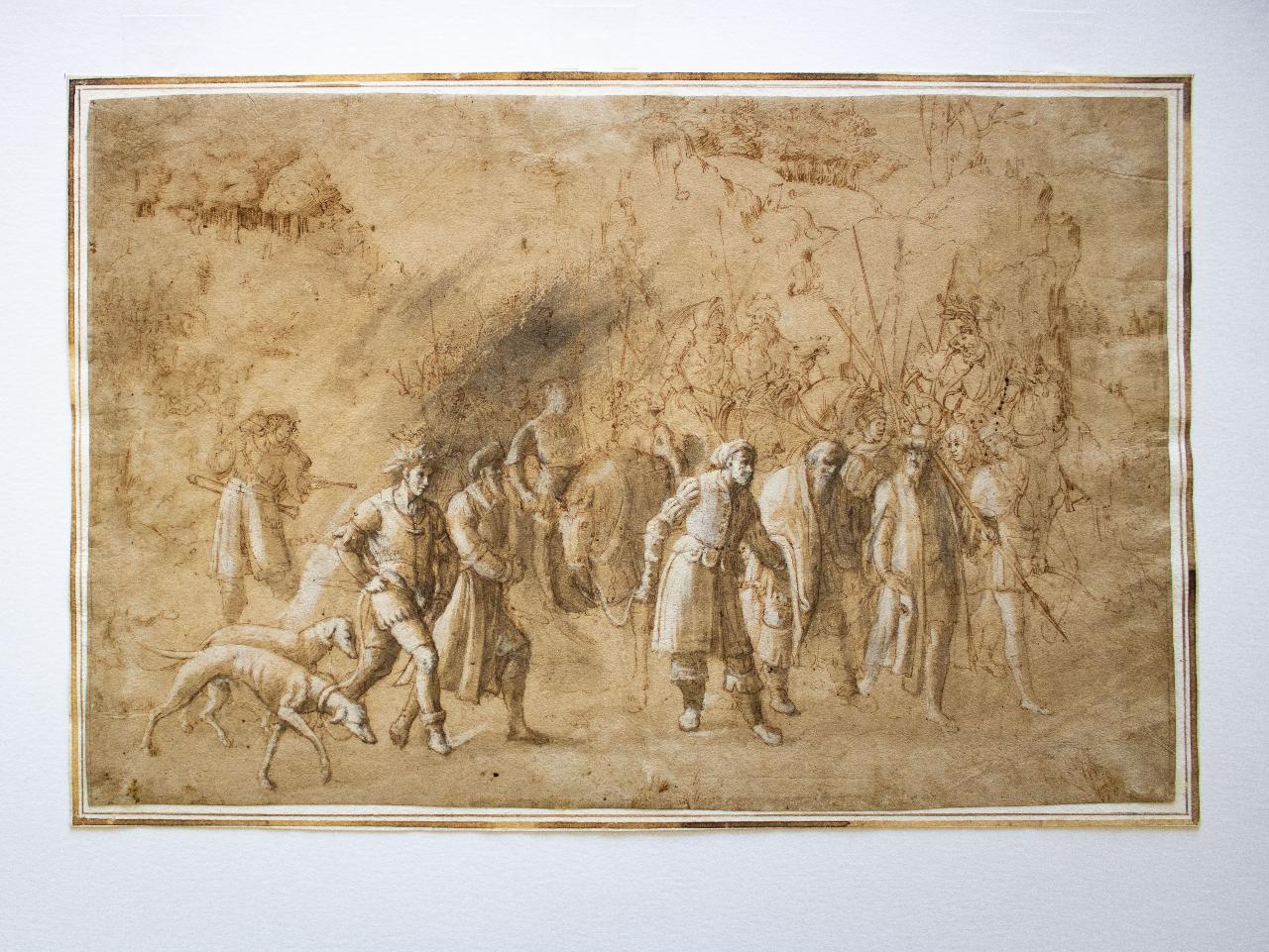 La conversione di San Paolo, La conversione di San Paolo (disegno) di Leyden, Lucas van (copia) (sec. XVI)