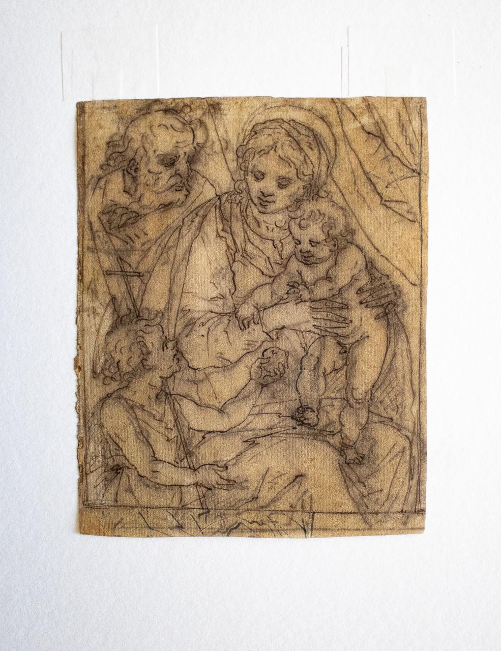 Sacra Famiglia e San Giovannino, Sacra Famiglia e San Giovannino (disegno) - ambito italiano (secc. XVI/ XVII)