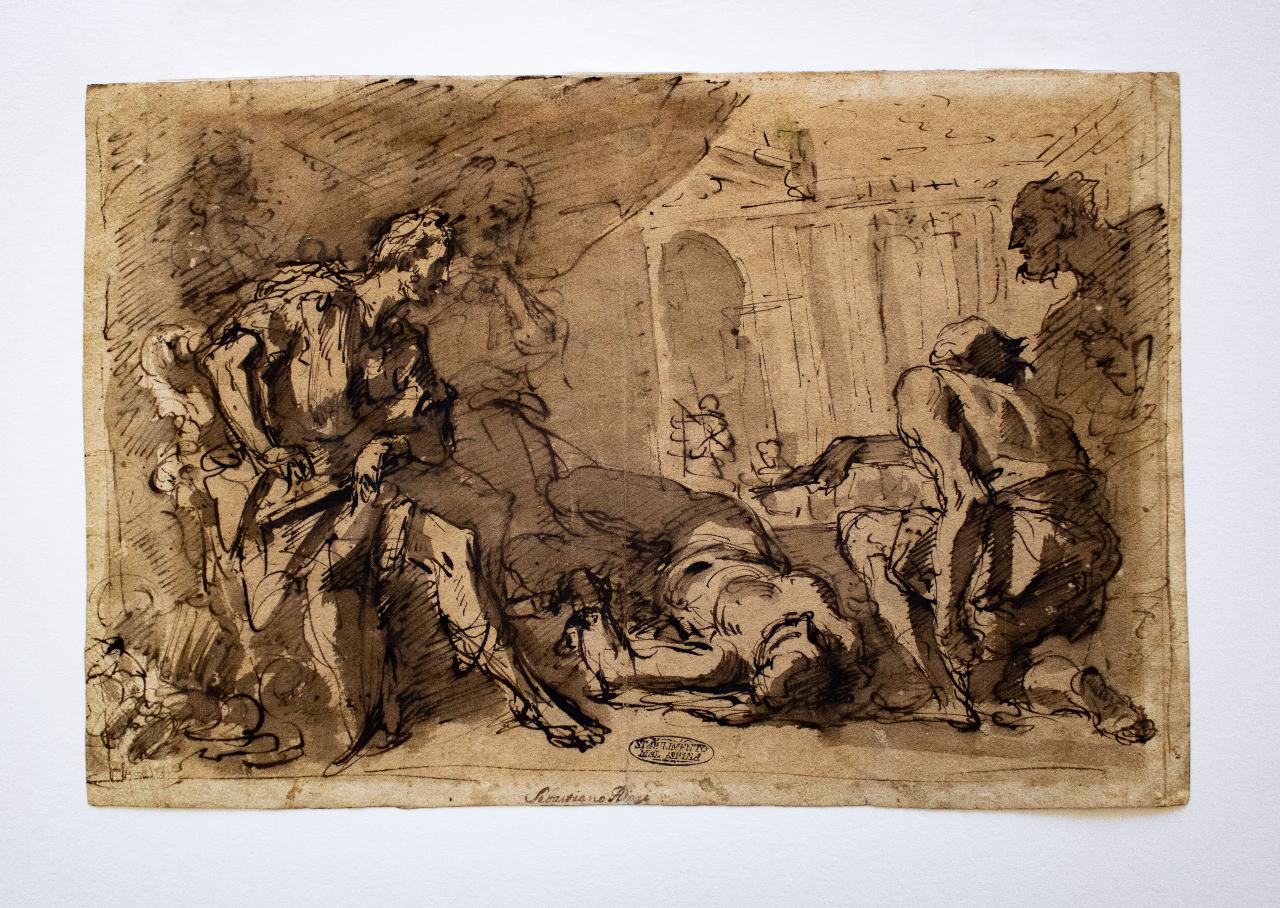 Studio compositivo con figure, Studio compositivo con figure (disegno) - ambito italiano (secc. XVIII/ XIX)