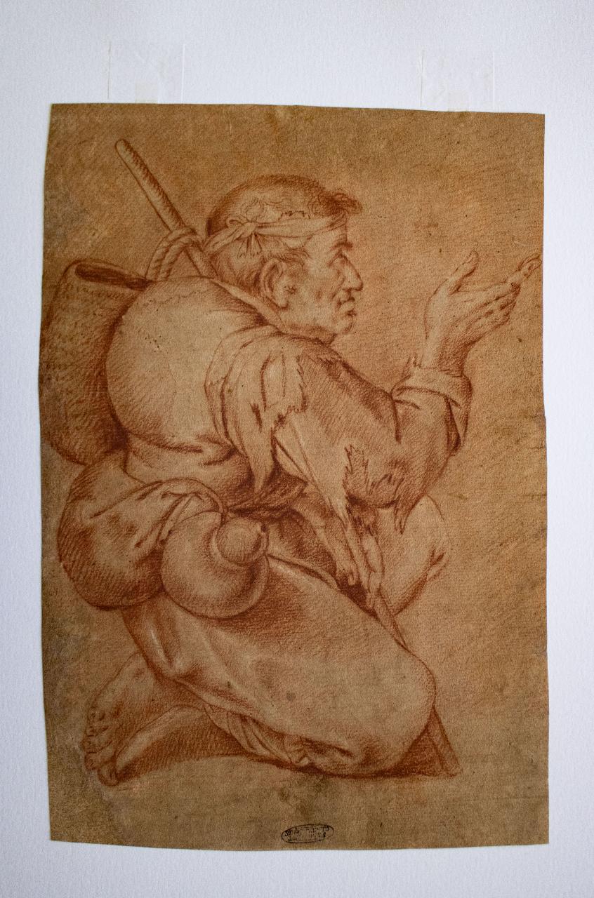Studio di mendicante, Studio di mendicante (disegno) - ambito italiano (secc. XVII/ XVIII)