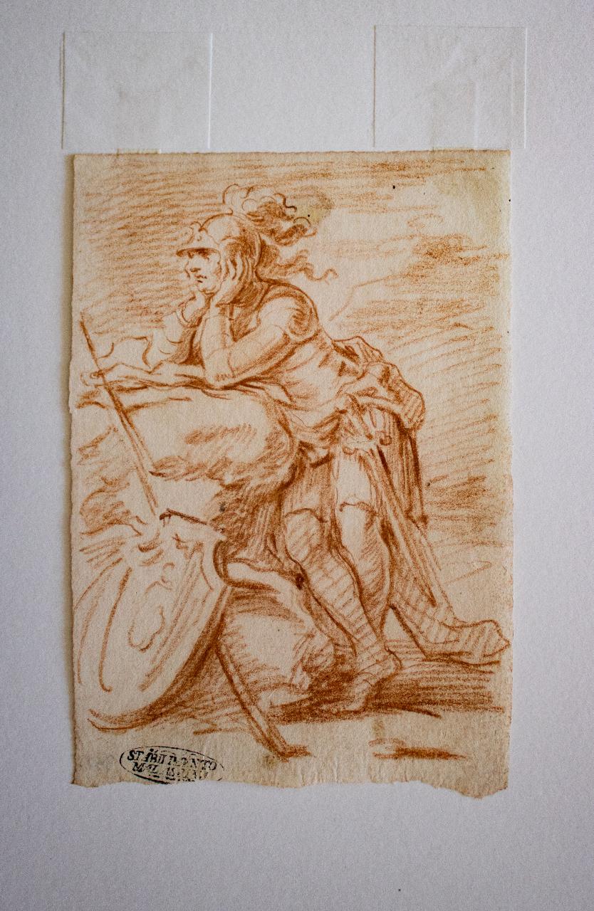 Studio di soldato, Studio di soldato (disegno) di Ratti, Giovanni Agostino - ambito italiano (sec. XVIII)
