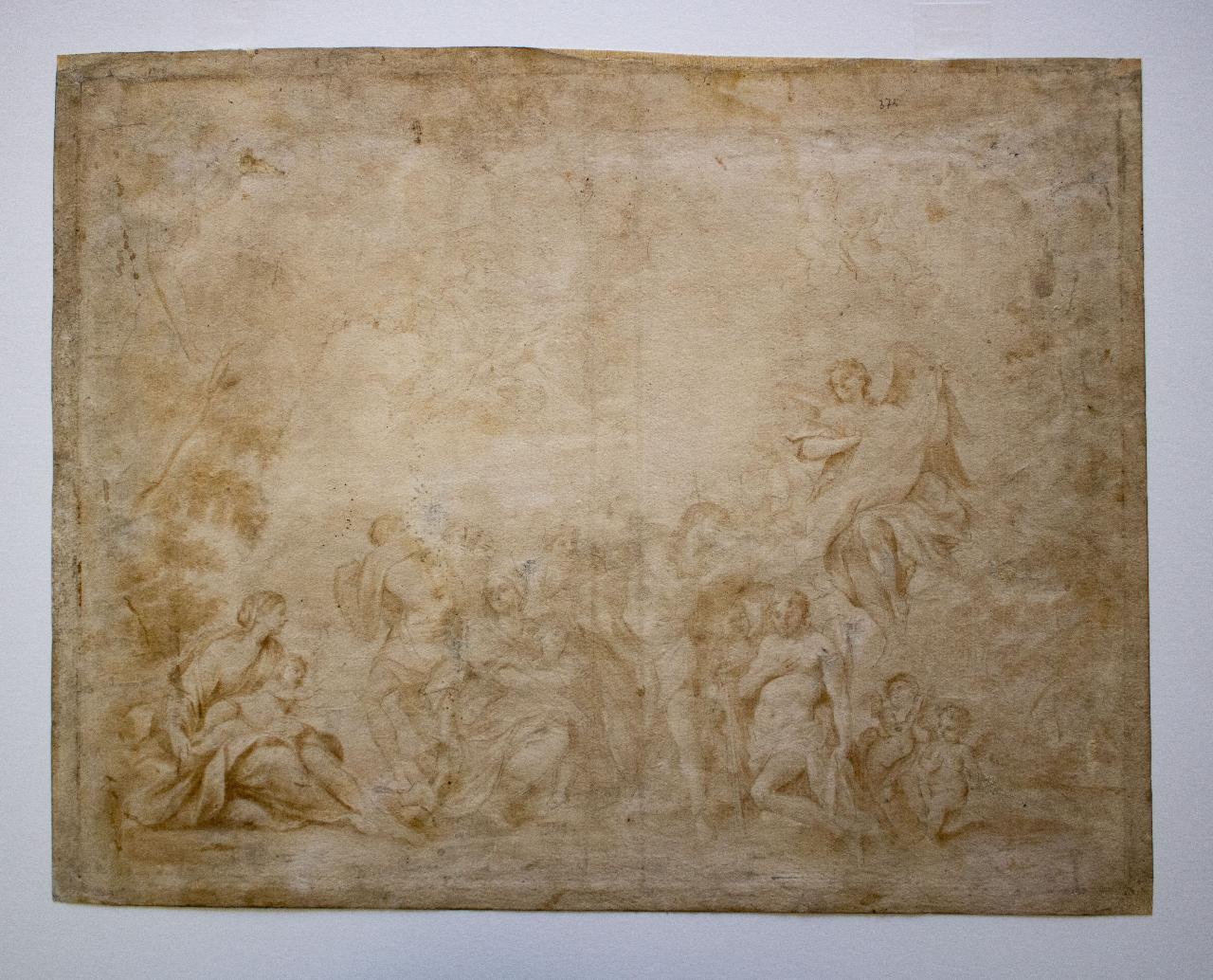 Battesimo di Cristo sulle rive del Giordano, Battesimo di Cristo sulle rive del Giordano (disegno) di Marchesini, Alessandro (copia) - ambito italiano (sec. XVIII)