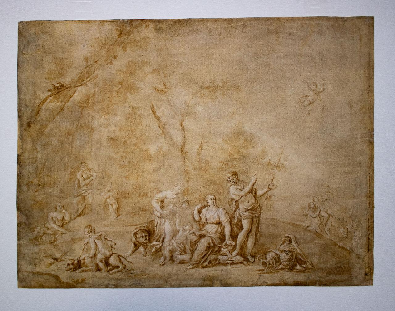 Scena mitologica, Scena mitologica (disegno) di Marchesini, Alessandro (copia) - ambito italiano (sec. XVIII)