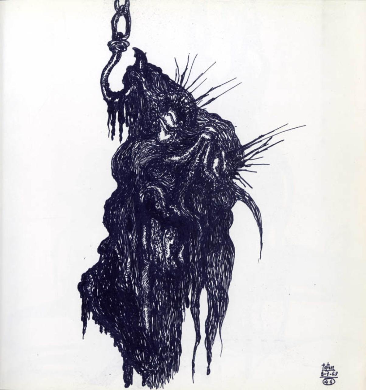 Testa del Battista 44, Testa di San Giovanni Battista (disegno) di Testori, Giovanni (terzo quarto sec. XX)