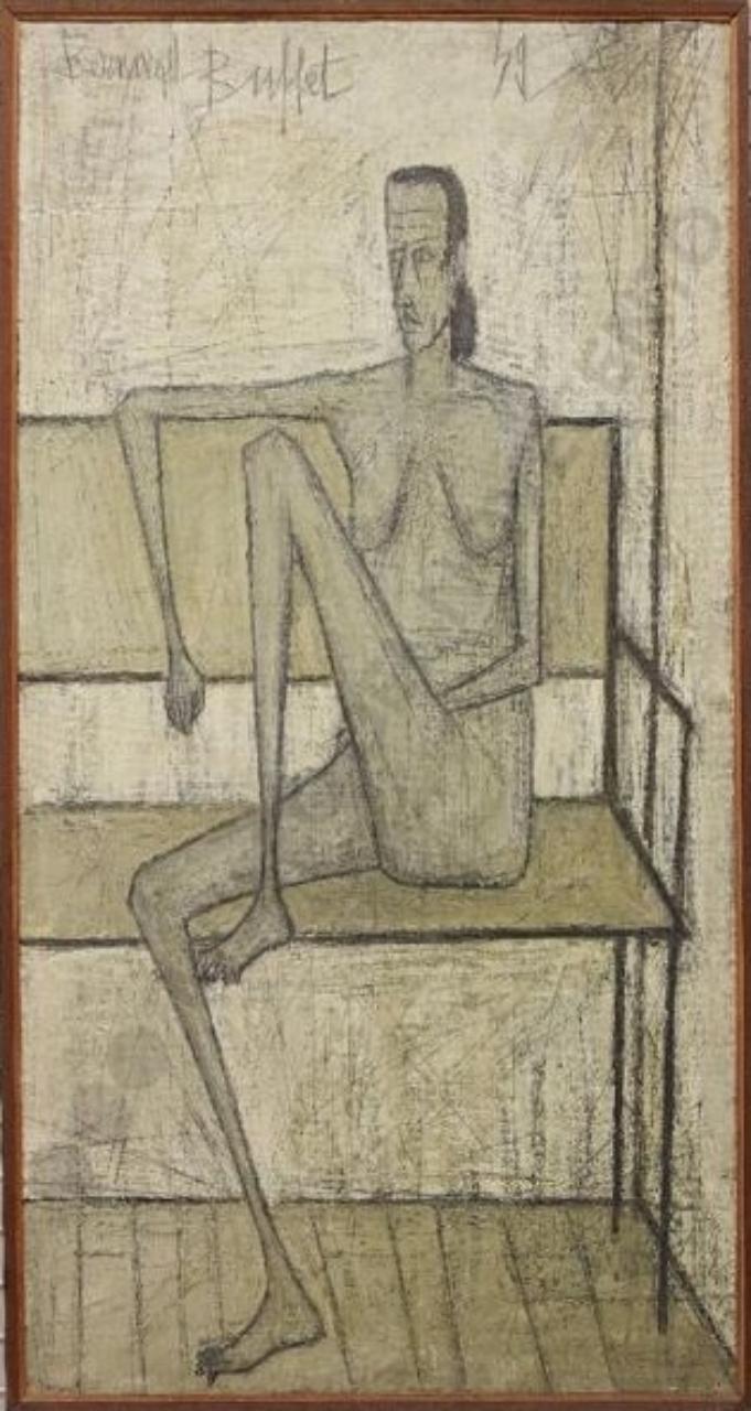 Nudo femminile, figura femminile (dipinto) di Buffet, Bernard (sec. XX)