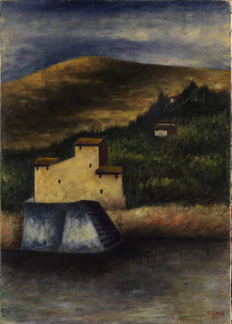 Mulino, veduta (dipinto) di Rosai, Ottone (sec. XX)
