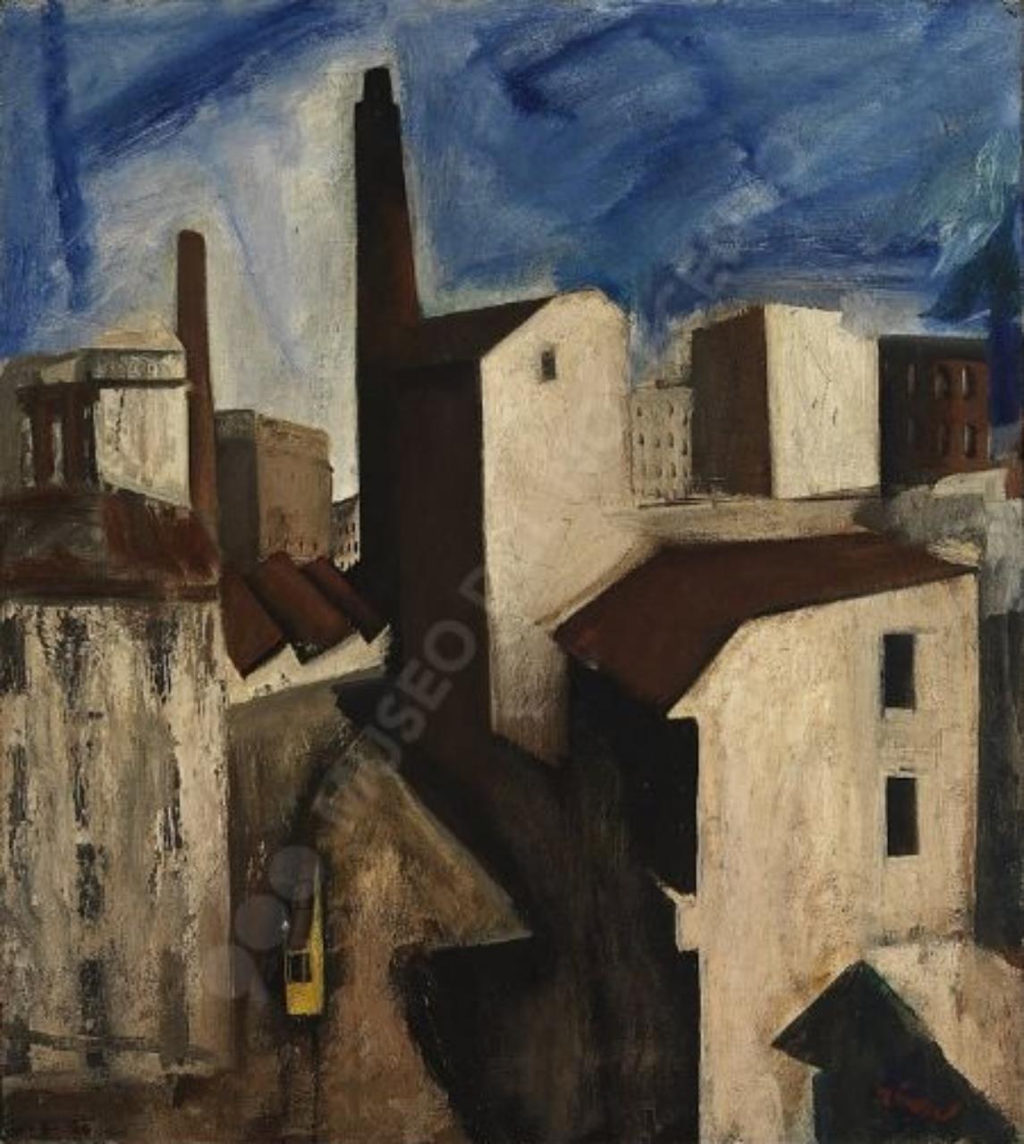 Paesaggio urbano, veduta di città (dipinto) di Sironi, Mario (sec. XX)