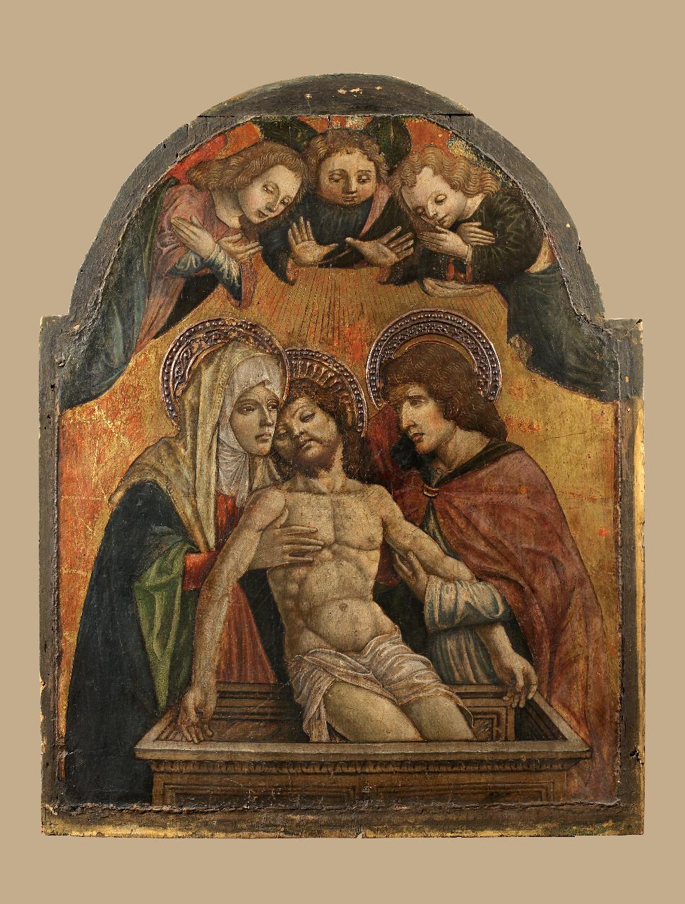 Pietà (dipinto) di Barrachis, Andreola de' (attr.) - ambito lombardo (seconda metà sec. XV)