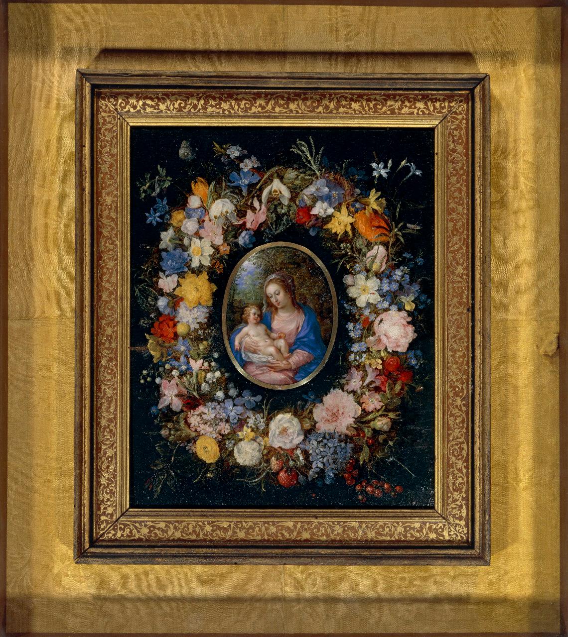 Madonna con il Bambino entro una ghirlanda di fiori, Madonna con il Bambino (dipinto) di Brueghel, Jan il Vecchio; Balen, Hendrick van (sec. XVII)