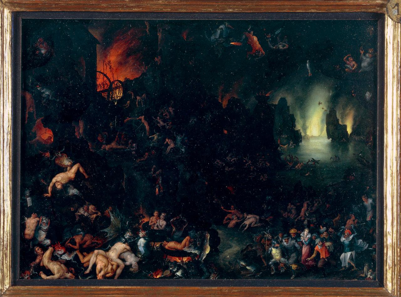 Paesaggio infernale, paesaggio infernale (dipinto) di Brueghel, Jan il Vecchio (sec. XVI)
