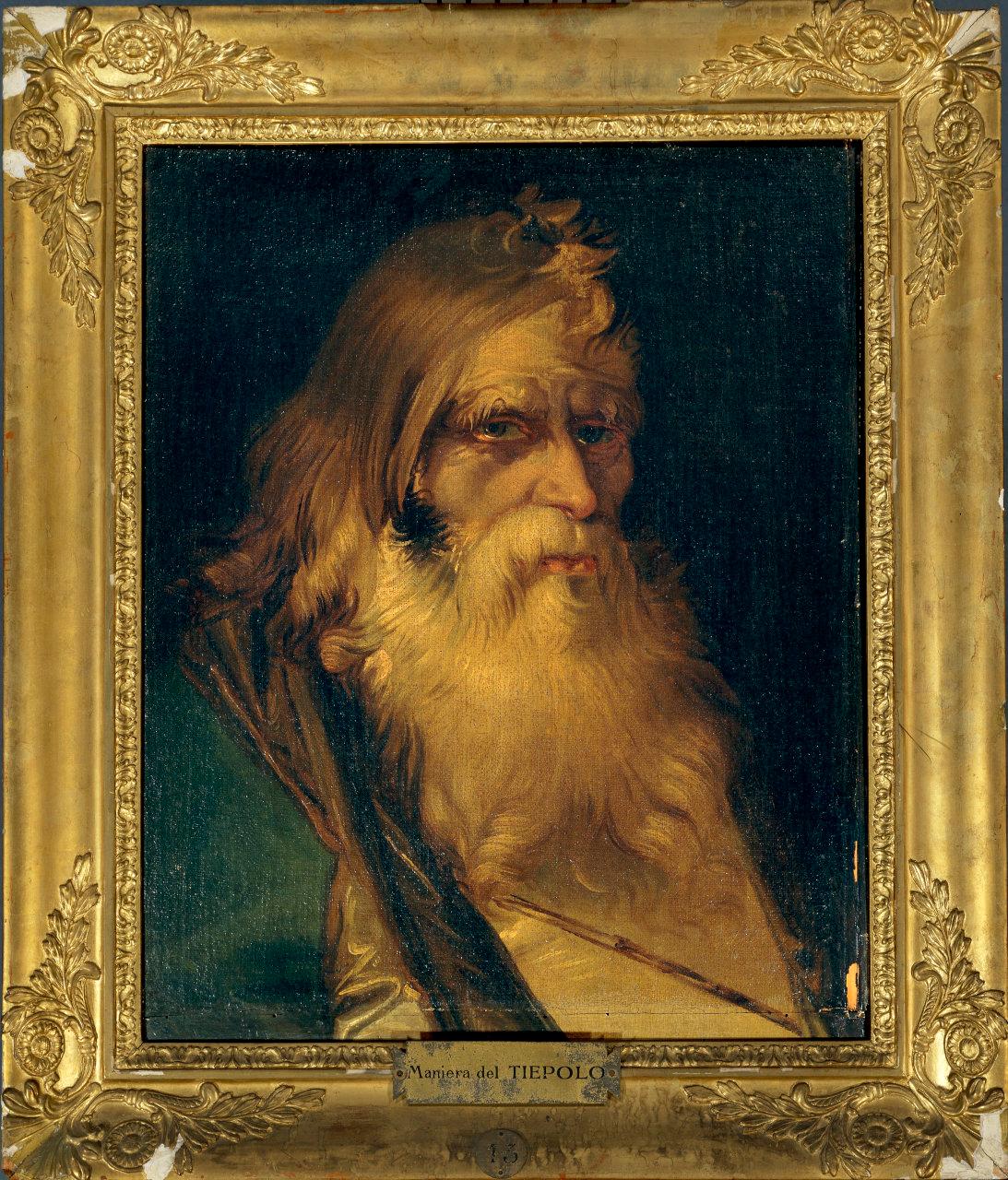 Testa di vecchio, testa di vecchio (dipinto) di Tiepolo, Giandomenico (maniera) (terzo quarto sec. XVIII)