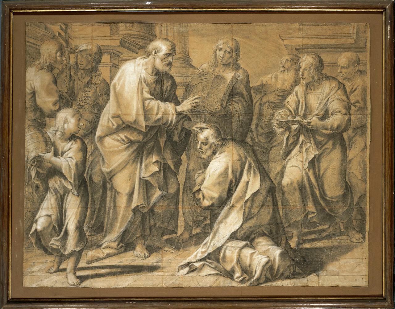 San Pietro consacrante il vescovo San Siro, San Pietro consacra San Siro (dipinto) di Busca, Antonio (sec. XVII)