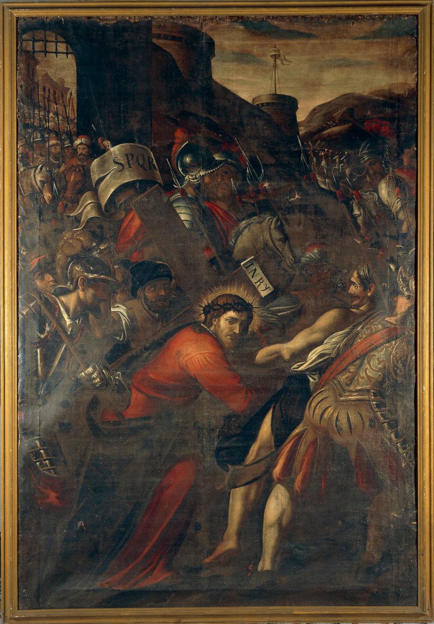 Salita al calvario, salita di Cristo al monte Calvario (dipinto) - scuola lombarda (fine/ inizio secc. XVI/ XVII)