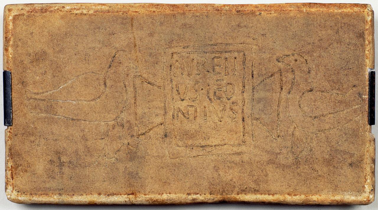 Iscrizione epistografa - Lapide, iscrizione paleocristiana (lastra sepolcrale) - scuola romana (sec. IV)