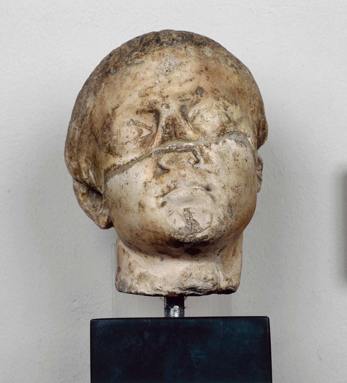 Testa di fanciullo, testa di fanciullo (scultura) - scuola romana (sec. II)