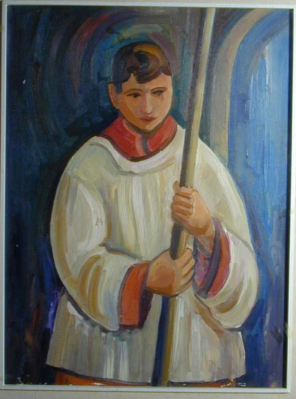 Chierichetto, Figura maschile (dipinto) di Oltolina, Gaetano (sec. XX)