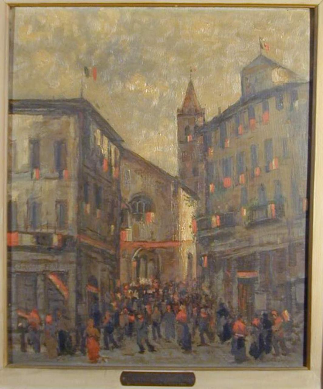 Le giornate del 25-26 aprile 1945 a Monza, Episodi di storia italiana (dipinto) di Ugolini, Gian Angelo (sec. XX)